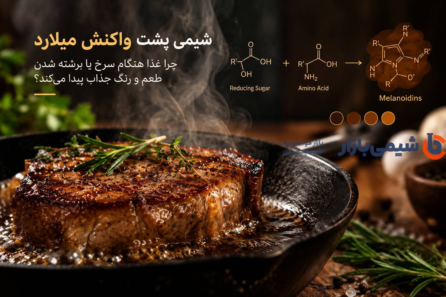 شیمی پشت واکنش میلارد: چرا غذا هنگام سرخ یا برشته شدن طعم و رنگ جذاب پیدا می‌کند؟